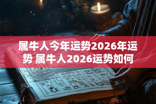 属牛人今年运势2026年运势 属牛人2026运势如何