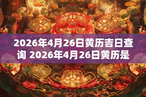 2026年4月26日黄历吉日查询 2026年4月26日黄历是吉日吗