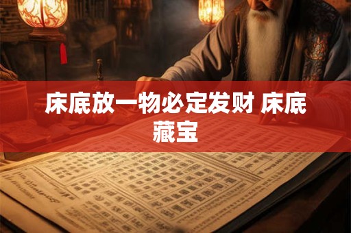 床底放一物必定发财 床底藏宝 床底放一物必定发财 床底藏宝