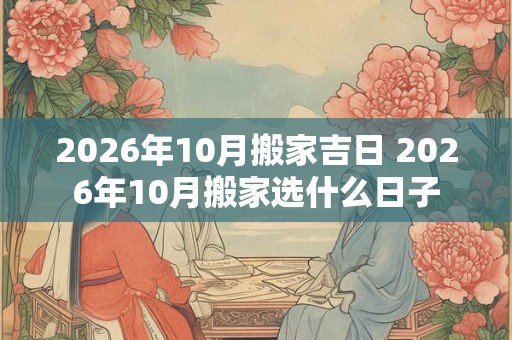 2026年10月搬家吉日 2026年10月搬家选什么日子 2026年10月搬家吉日 2026年10月搬家选什么日子