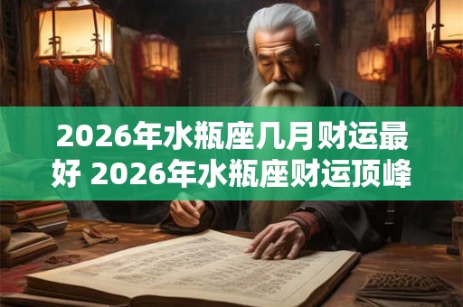 2026年水瓶座几月财运最好 2026年水瓶座财运顶峰月份 2026年水瓶座几月财运最好 2026年水瓶座财运顶峰月份