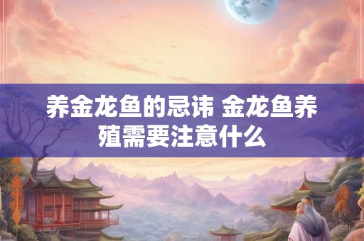 养金龙鱼的忌讳 金龙鱼养殖需要注意什么