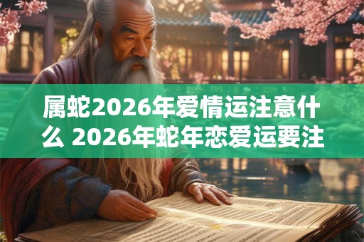 属蛇2026年爱情运注意什么 2026年蛇年恋爱运要注意什么 属蛇2026年爱情运注意什么 2026年蛇年恋爱运要注意什么