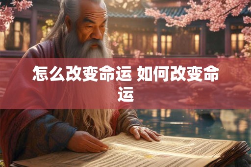 怎么改变命运 如何改变命运 怎么改变命运 如何改变命运