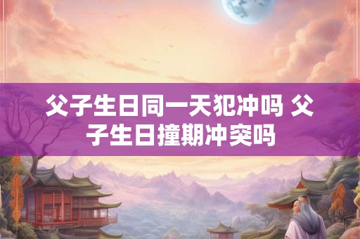 父子生日同一天犯冲吗 父子生日撞期冲突吗