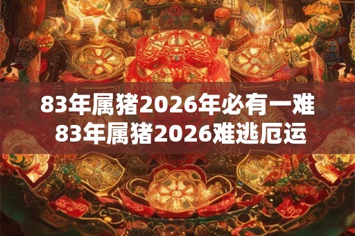83年属猪2026年必有一难 83年属猪2026难逃厄运 83年属猪2026年必有一难 83年属猪2026难逃厄运