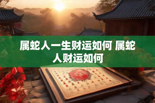 属蛇人一生财运如何 属蛇人财运如何 属蛇人一生财运如何 属蛇人财运如何