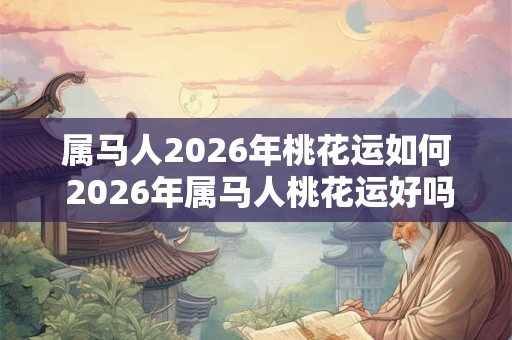 属马人2026年桃花运如何 2026年属马人桃花运好吗 属马人2026年桃花运如何 2026年属马人桃花运好吗