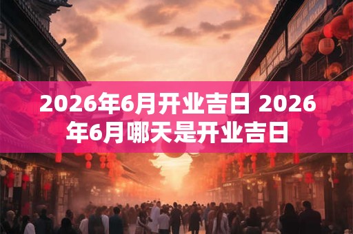 2026年6月开业吉日 2026年6月哪天是开业吉日 2026年6月开业吉日 2026年6月哪天是开业吉日