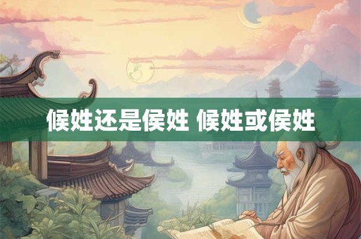 候姓还是侯姓 候姓或侯姓 候姓还是侯姓 候姓或侯姓