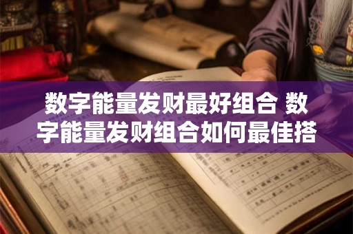 数字能量发财最好组合 数字能量发财组合如何最佳搭配 数字能量发财最好组合 数字能量发财组合如何最佳搭配