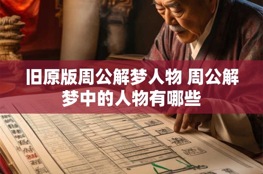 旧原版周公解梦人物 周公解梦中的人物有哪些