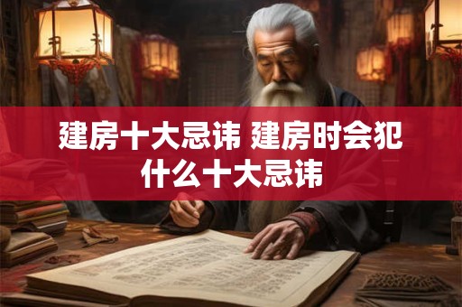 建房十大忌讳 建房时会犯什么十大忌讳