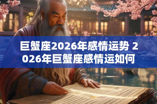 巨蟹座2026年感情运势 2026年巨蟹座感情运如何 巨蟹座2026年感情运势 2026年巨蟹座感情运如何
