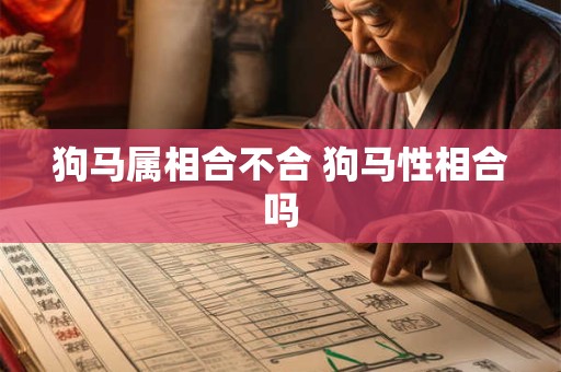 狗马属相合不合 狗马性相合吗