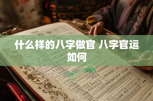 什么样的八字做官 八字官运如何