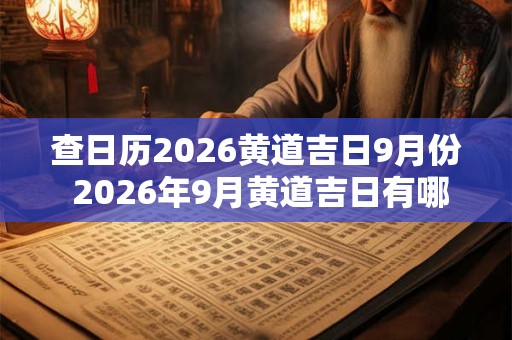 查日历2026黄道吉日9月份 2026年9月黄道吉日有哪些