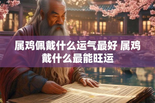 属鸡佩戴什么运气最好 属鸡戴什么最能旺运 属鸡佩戴什么运气最好 属鸡戴什么最能旺运