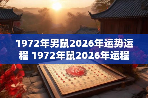 1972年男鼠2026年运势运程 1972年鼠2026年运程如何 1972年男鼠2026年运势运程 1972年鼠2026年运程如何