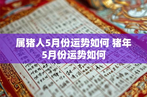 属猪人5月份运势如何 猪年5月份运势如何 属猪人5月份运势如何 猪年5月份运势如何