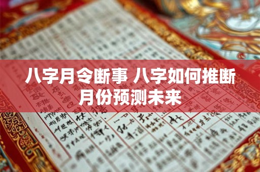 八字月令断事 八字如何推断月份预测未来 八字月令断事 八字如何推断月份预测未来