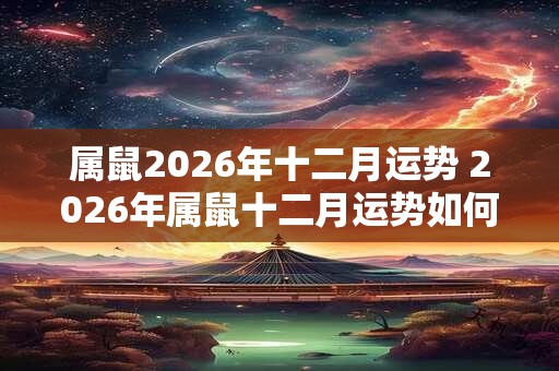 属鼠2026年十二月运势 2026年属鼠十二月运势如何 属鼠2026年十二月运势 2026年属鼠十二月运势如何