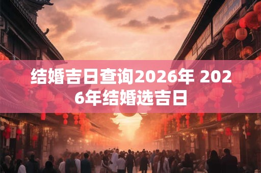 结婚吉日查询2026年 2026年结婚选吉日 结婚吉日查询2026年 2026年结婚选吉日