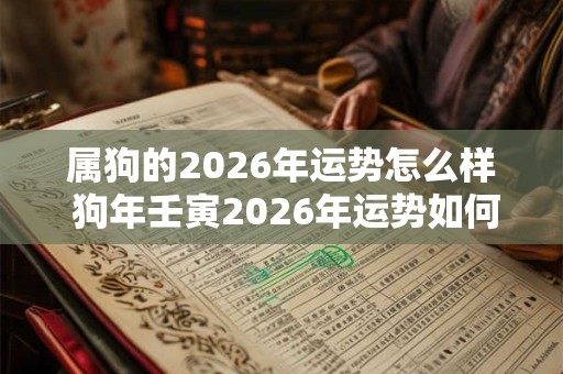 属狗的2026年运势怎么样 狗年壬寅2026年运势如何 属狗的2026年运势怎么样 狗年壬寅2026年运势如何