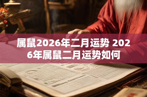 属鼠2026年二月运势 2026年属鼠二月运势如何