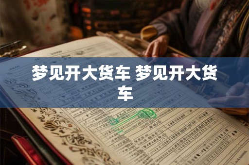 梦见开大货车 梦见开大货车 梦见开大货车 梦见开大货车