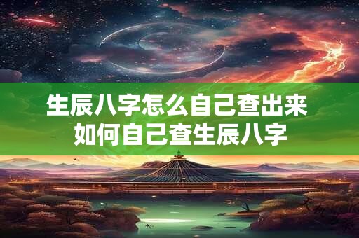 生辰八字怎么自己查出来 如何自己查生辰八字
