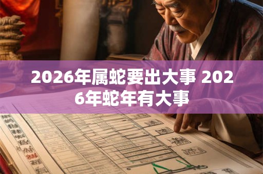 2026年属蛇要出大事 2026年蛇年有大事