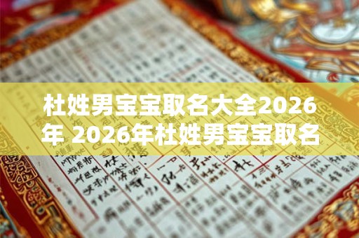 杜姓男宝宝取名大全2026年 2026年杜姓男宝宝取名攻略 杜姓男宝宝取名大全2026年 2026年杜姓男宝宝取名攻略