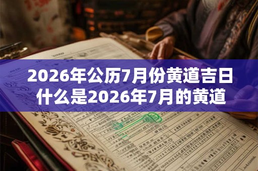 2026年公历7月份黄道吉日 什么是2026年7月的黄道吉日 2026年公历7月份黄道吉日 什么是2026年7月的黄道吉日
