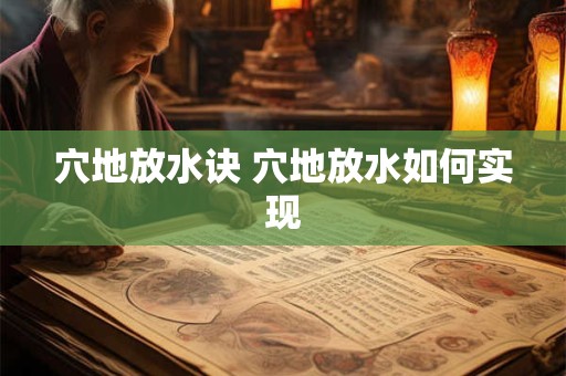 穴地放水诀 穴地放水如何实现 穴地放水诀 穴地放水如何实现