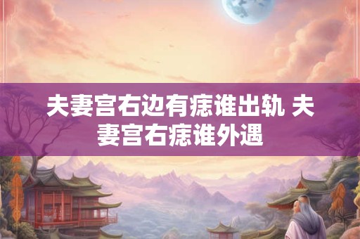 夫妻宫右边有痣谁出轨 夫妻宫右痣谁外遇 夫妻宫右边有痣谁出轨 夫妻宫右痣谁外遇
