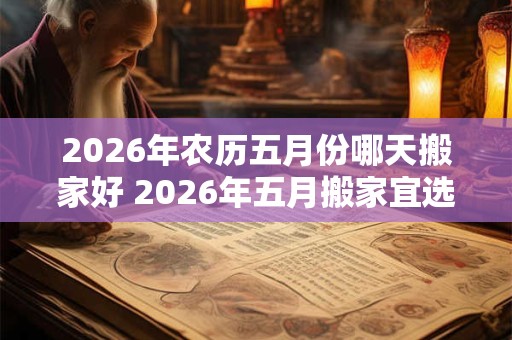 2026年农历五月份哪天搬家好 2026年五月搬家宜选何日 2026年农历五月份哪天搬家好 2026年五月搬家宜选何日