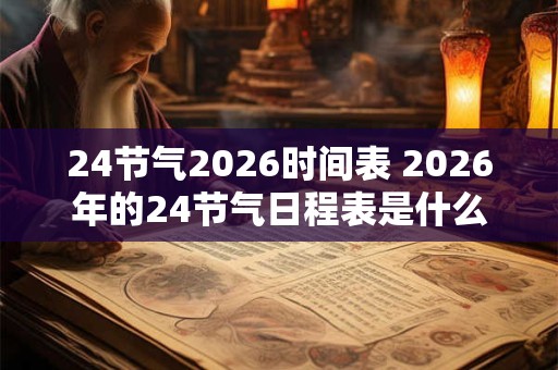 24节气2026时间表 2026年的24节气日程表是什么 24节气2026时间表 2026年的24节气日程表是什么