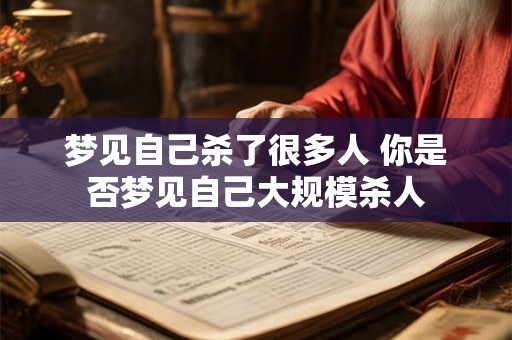 梦见自己杀了很多人 你是否梦见自己大规模杀人