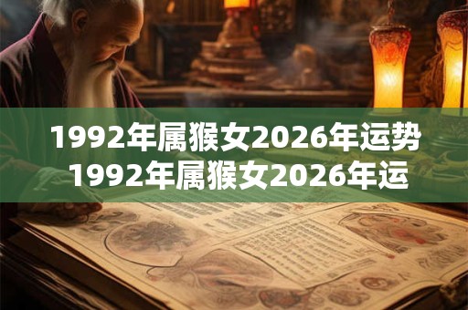 1992年属猴女2026年运势 1992年属猴女2026年运势如何