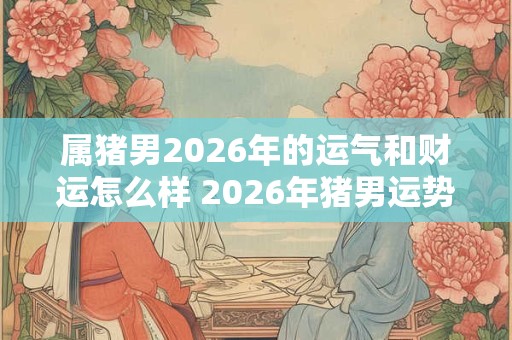 属猪男2026年的运气和财运怎么样 2026年猪男运势及财运如何