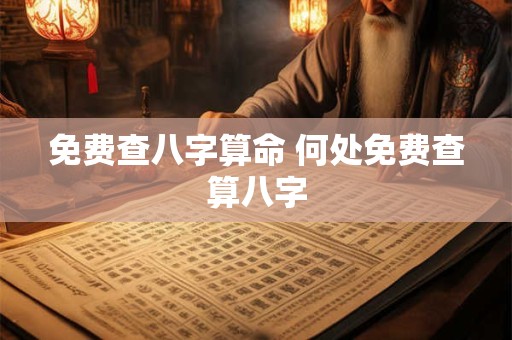 免费查八字算命 何处免费查算八字