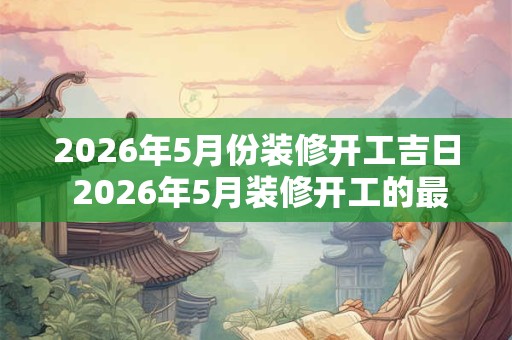 2026年5月份装修开工吉日 2026年5月装修开工的最佳吉日 2026年5月份装修开工吉日 2026年5月装修开工的最佳吉日