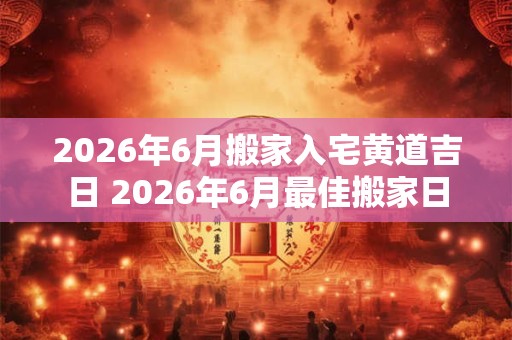 2026年6月搬家入宅黄道吉日 2026年6月最佳搬家日 2026年6月搬家入宅黄道吉日 2026年6月最佳搬家日