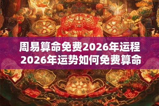 周易算命免费2026年运程 2026年运势如何免费算命解析周易