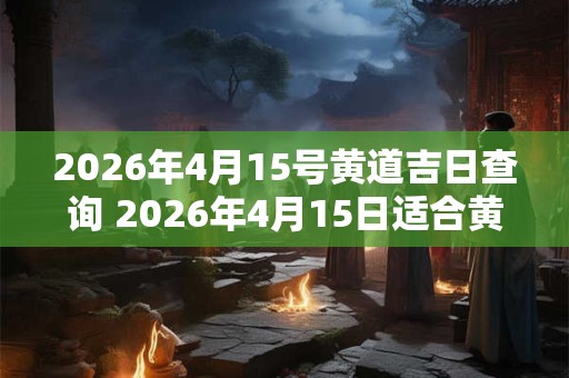 2026年4月15号黄道吉日查询 2026年4月15日适合黄道吉日吗 2026年4月15号黄道吉日查询 2026年4月15日适合黄道吉日吗