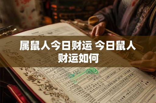 属鼠人今日财运 今日鼠人财运如何 属鼠人今日财运 今日鼠人财运如何