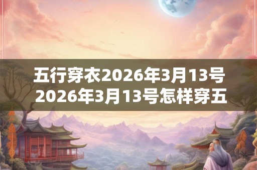 五行穿衣2026年3月13号 2026年3月13号怎样穿五行衣 五行穿衣2026年3月13号 2026年3月13号怎样穿五行衣