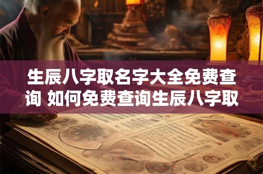 生辰八字取名字大全免费查询 如何免费查询生辰八字取名字