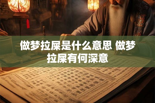 做梦拉屎是什么意思 做梦拉屎有何深意